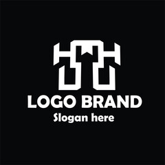 Obraz premium High-Quality Architectural Logo – Minimalist White-on-Black Geometric Design