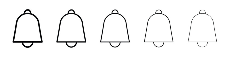 Bell icon Outline and flat style designs
