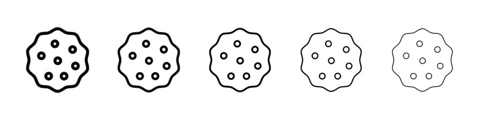 Biscuit icon Outline and flat style designs