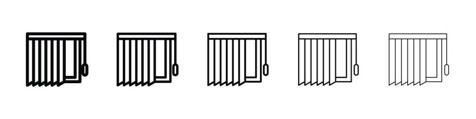 Blinds open icon Outline and flat style designs