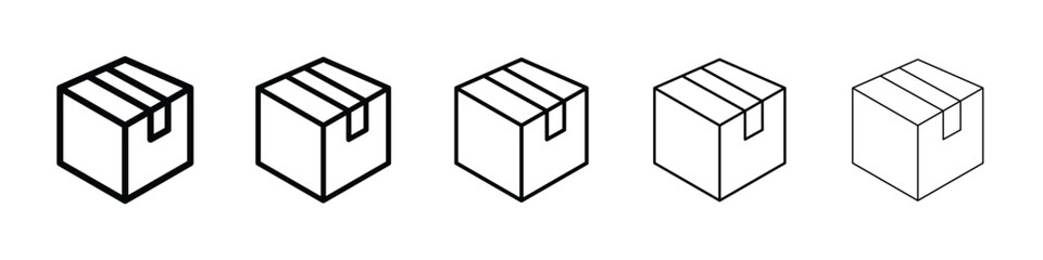 Box icon Outline and flat style designs