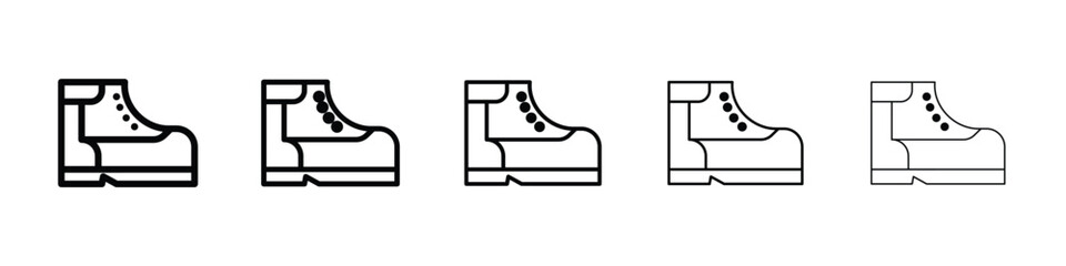 brisk boots icon Outline and flat style designs