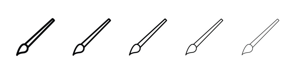 Brush icon Outline and flat style designs