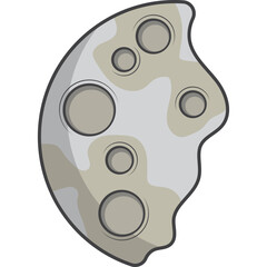 Space Moon Phases Vector Illustration with Craters