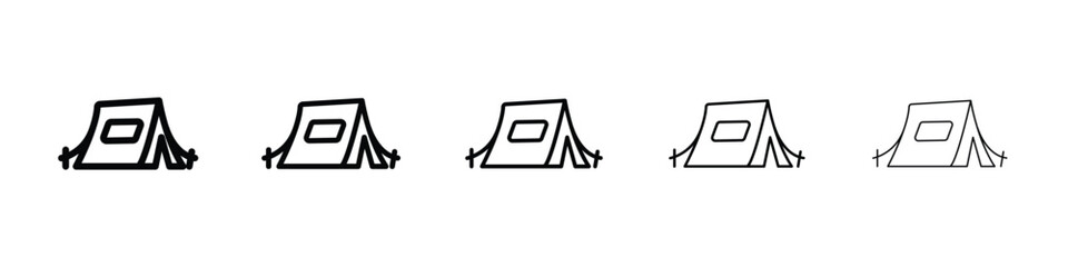 Camping icon Outline and flat style designs