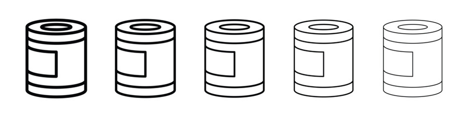 Can food icon Outline and flat style designs