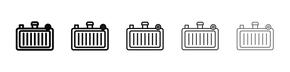 car radiator icon Outline and flat style designs