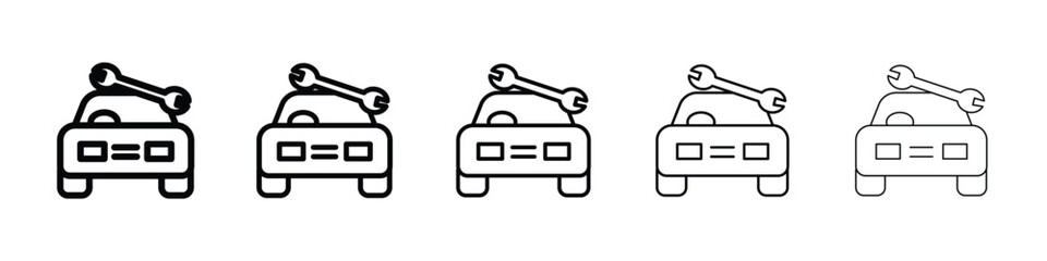 Car repair icon Outline and flat style designs