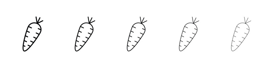 Carrot icon Outline and flat style designs