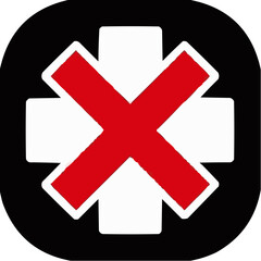 Obraz premium Medical icon featuring a red cross and contrasting colors 