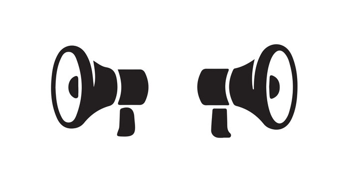 Line Art Megaphone Icon for Event Notifications and Social Media Campaigns