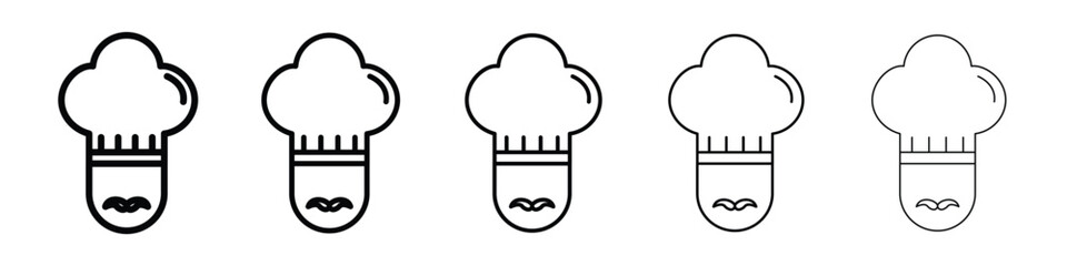 Chef icon Outline and flat style designs
