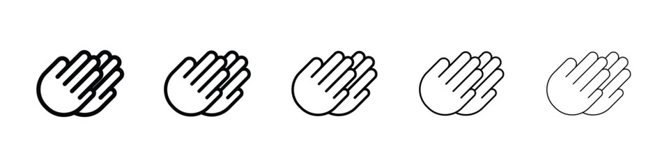 Clap icon Outline and flat style designs