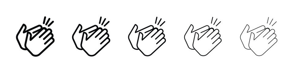 Clapping hands icon Outline and flat style designs