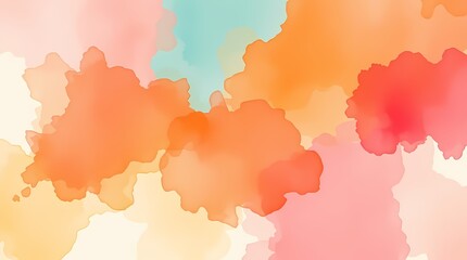 Obraz premium Warm Delicate Watercolor Painting Translucent Washes and Fluid Brushstrokes in Reds, Oranges, and Yellows