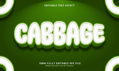 Cabbage text style editable text effect