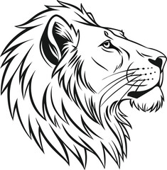 Majestic lion head vector illustration perfect for a wild animal tattoo or fierce mascot symbol
