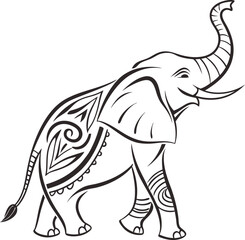 An isolated vector illustration of a wild elephant, perfect for animal and nature-themed designsAn isolated vector illustration of a wild elephant, perfect for animal and nature-themed designs