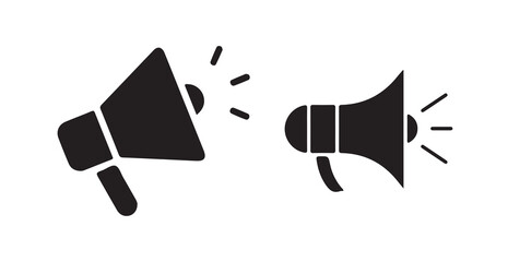Tilted Megaphone Icon – Campaign and Announcement Symbol