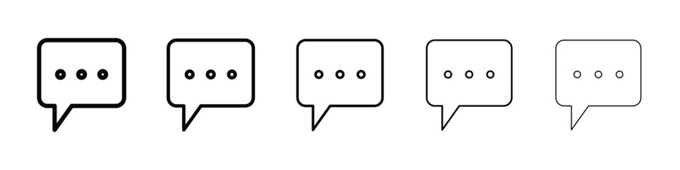 Comment icon Outline and flat style designs