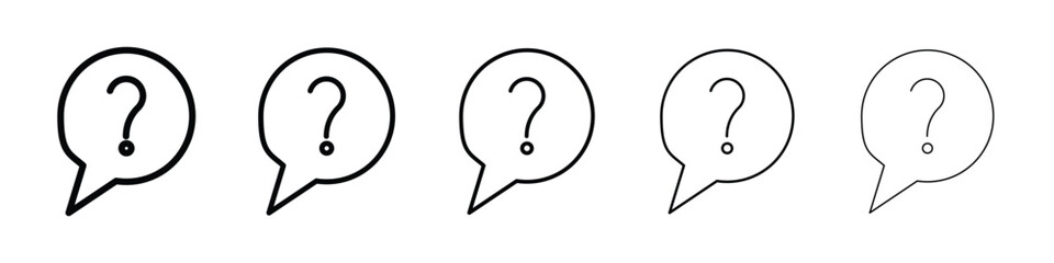 Comment question icon Outline and flat style designs