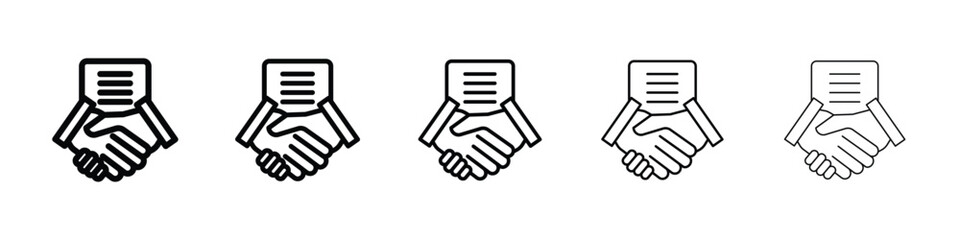 Contract icon Outline and flat style designs