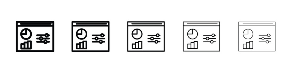 Control panel icon Outline and flat style designs