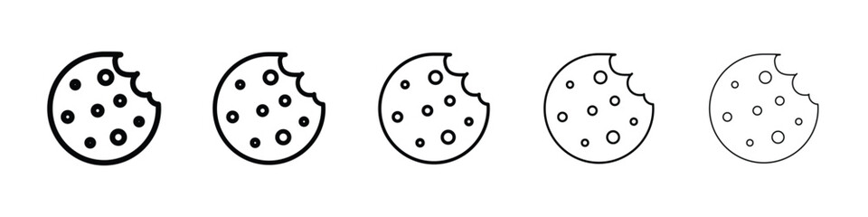 Cookie icon Outline and flat style designs