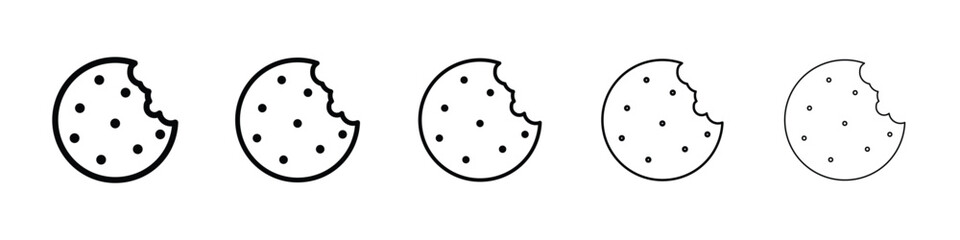 Cookie icon Outline and flat style designs