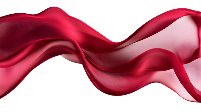 Elegant flowing red silk fabric against a dark background for design purposes