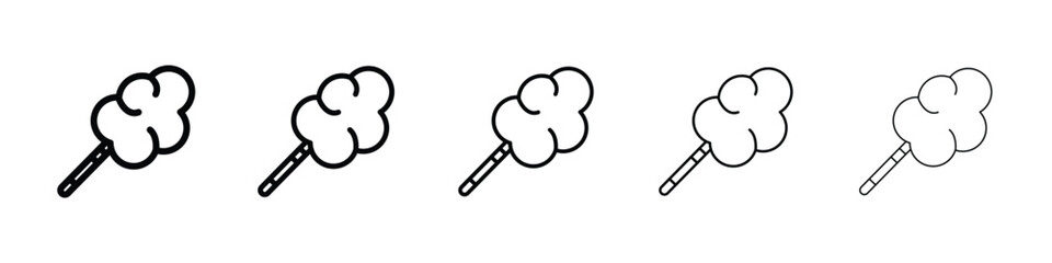 Cotton Candy icon Outline and flat style designs