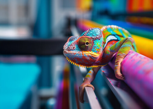 colorful chameleon color office printer large format poster ploter
