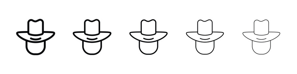 Cowboy icon Outline and flat style designs