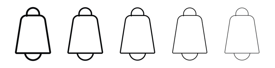 Cowbell icon Outline and flat style designs