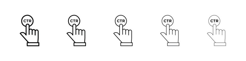 CTR icon Outline and flat style designs