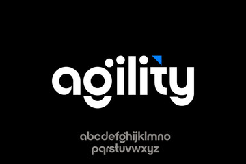Fototapeta premium word of agility . modern minimalist round clean alphabet font. lowercase bold typography vector illustration design
