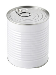 Ultra-High-Resolution White Tin Can with Pull Tab – Blank Food Packaging Mockup