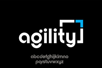 Obraz premium word of agility . modern minimalist round clean alphabet font. lowercase bold typography vector illustration design
