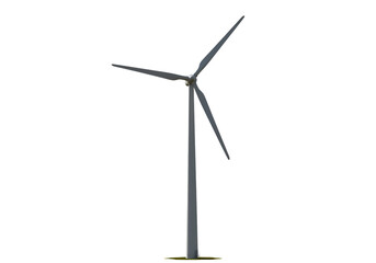 Pixelated Wind Turbine Against Black Background isolated on transparent baackground