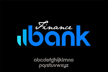 Obraz premium word of finance bank. modern minimalist round clean alphabet font. lowercase bold typography vector illustration design