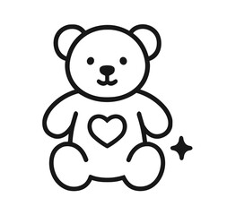 Fototapeta premium Cartoon teddy bear with heart design representing children's care concept 