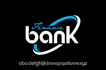 word of finance bank. modern minimalist round clean alphabet font. lowercase bold typography vector illustration design