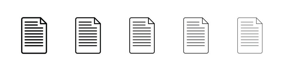 Document icon Outline and flat style designs