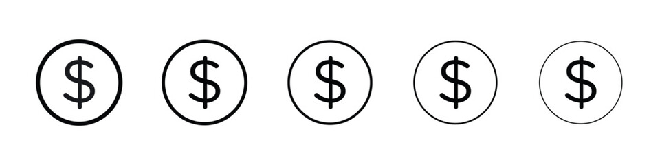 Obraz premium Dollar icon Outline and flat style designs