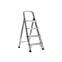 Aluminum step ladder isolated on new tool work home on transparent background