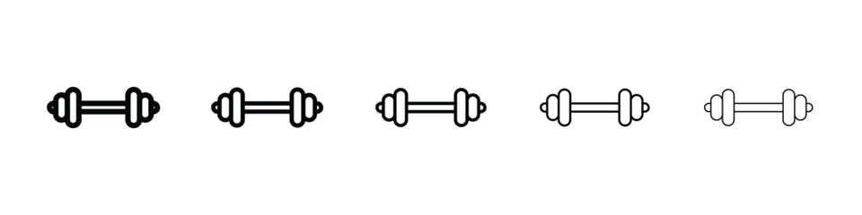Dumbbell icon Outline and flat style designs