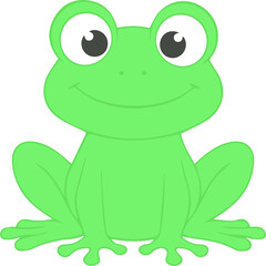 Smiling green frog