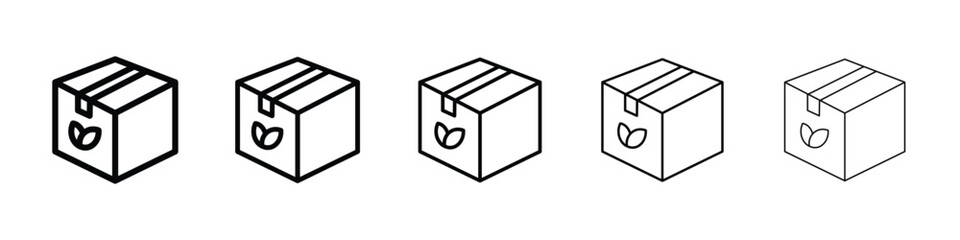 Eco packaging icon Outline and flat style designs