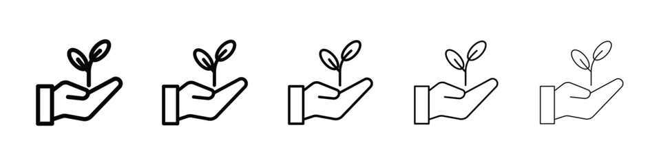 Eco-friendly icon Outline and flat style designs