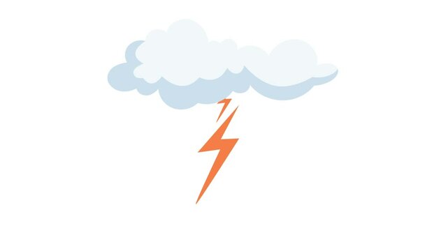 beautiful animation of white clouds and lightning